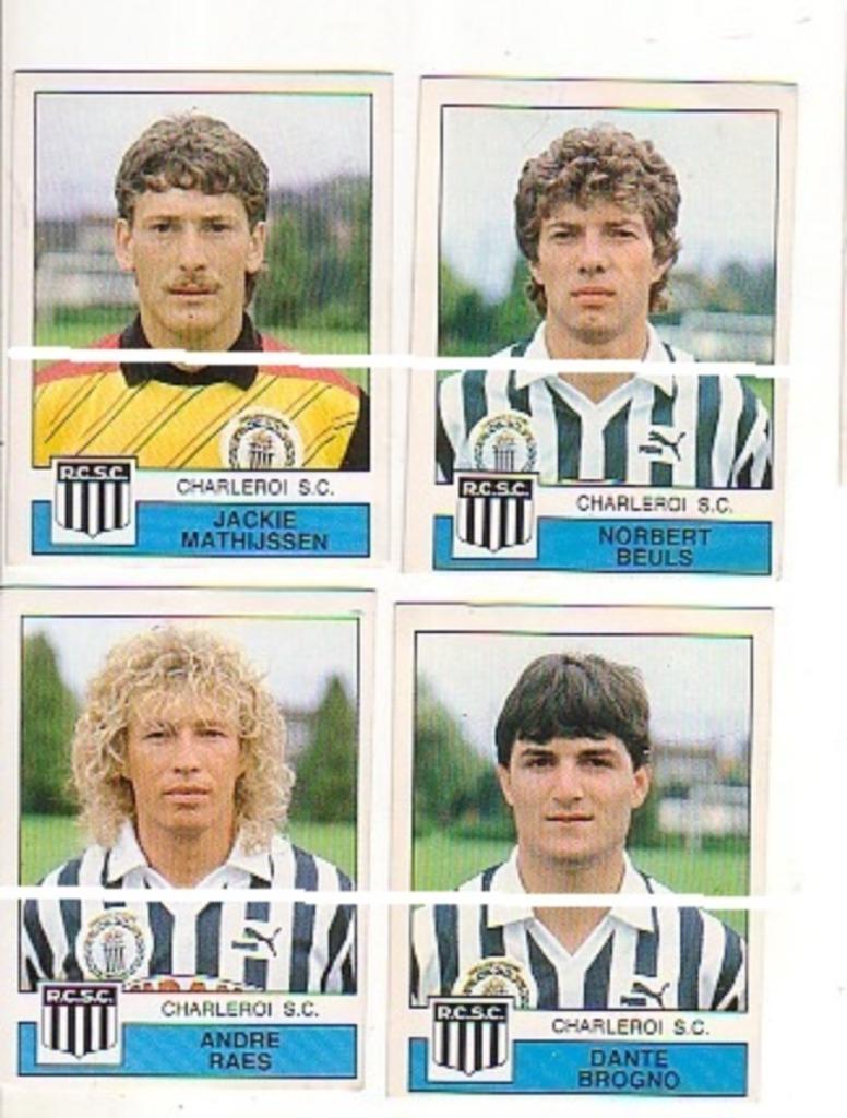Panini Football 88/Charleroi/4 autocollants, Envoi, Comme neuf, Affiche, Image ou Autocollant
