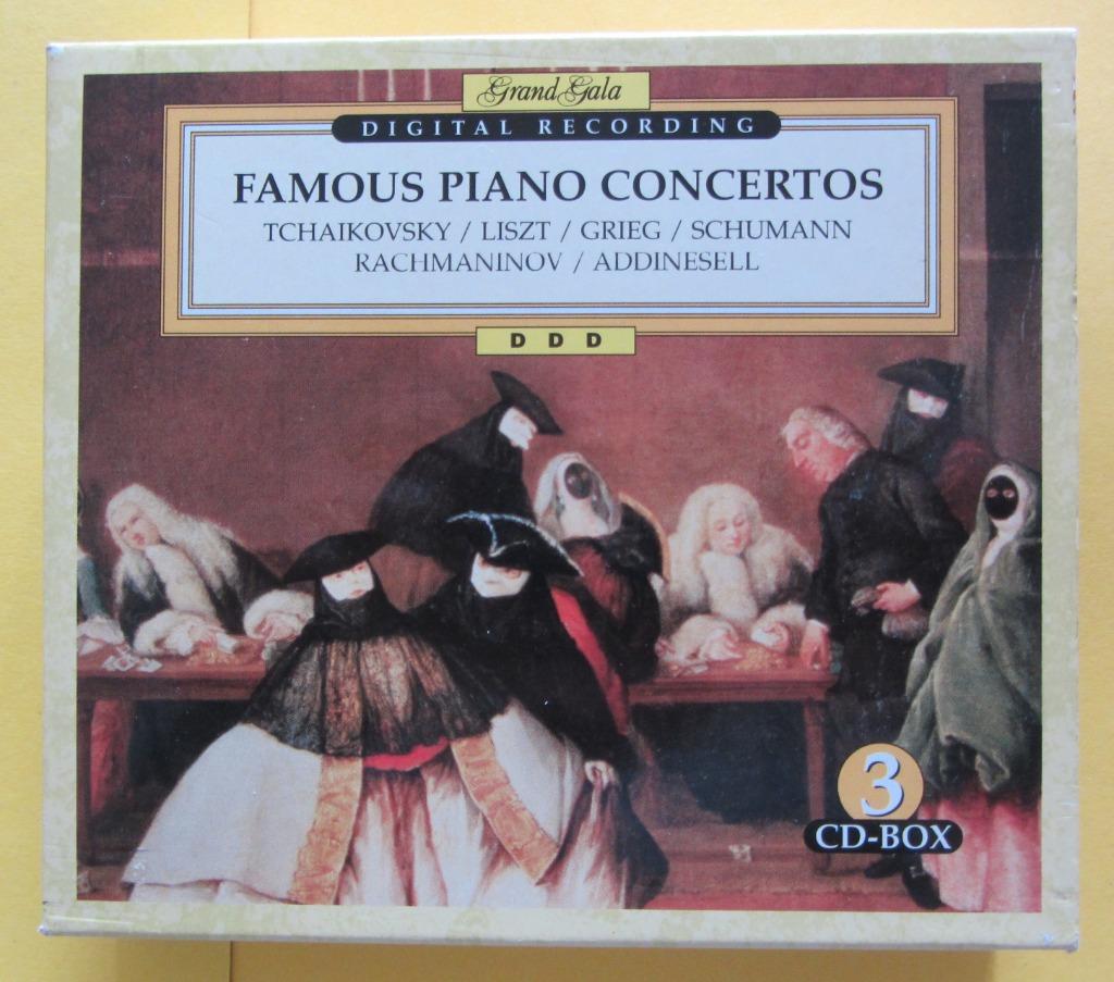 Famous Piano Concertos - Grand Gala - 3 cd's, Kamermuziek, Boxset, Ophalen of Verzenden, Zo goed als nieuw