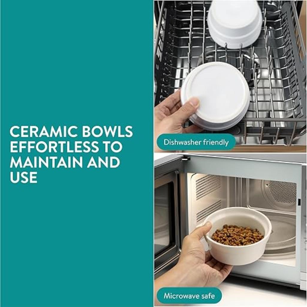 Drievoudige kom voor katten en honden | keramische kom, -, Verzenden, -, Nieuw