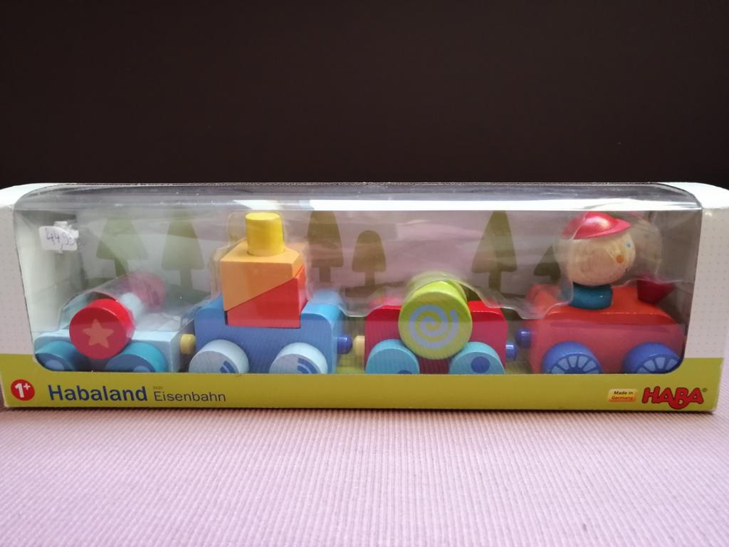 Haba houten trein, nieuw, Verzamelen, Smurfen, Ophalen of Verzenden