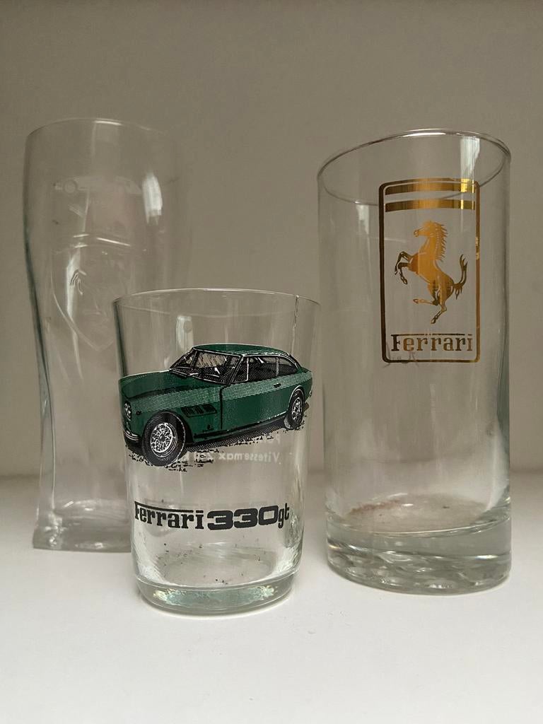 Vintage Ferrari glazen, zie foto’s, bieden, Collections, Verres & Petits Verres, Enlèvement, Comme neuf