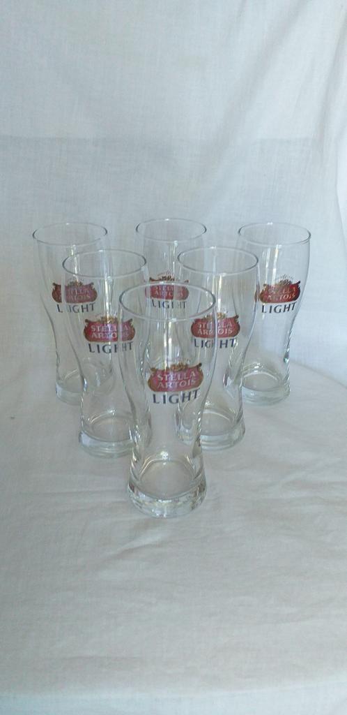 Stella Artois licht 6 glazen, Verzamelen, Ophalen of Verzenden, Zo goed als nieuw