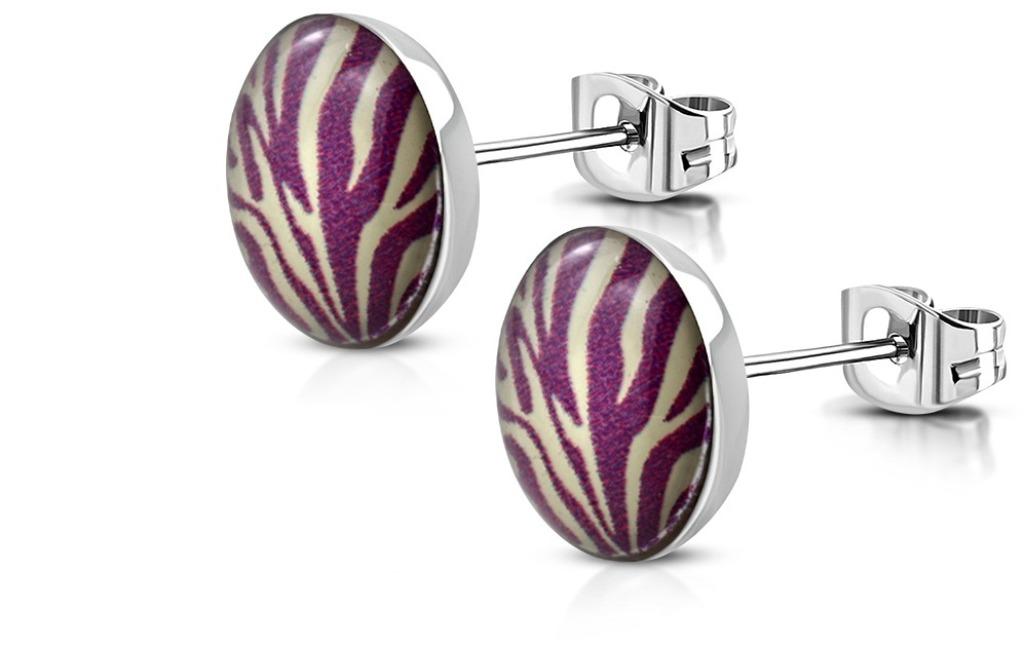 Art paint oorbellen in edelstaal - 7 mm, Ophalen of Verzenden, Nieuw