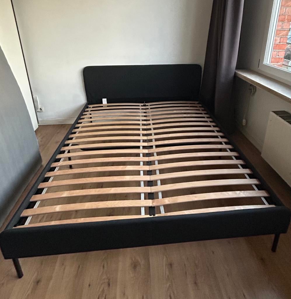 Lit 160x200 avec sommier à lattes et tête de lit, Enlèvement, Comme neuf