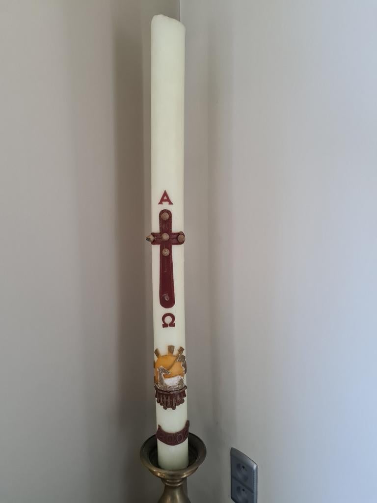 Bougie de Pâques 14 année 2002 grande bougie, 75 cm ou plus, Enlèvement, Utilisé, Bougie