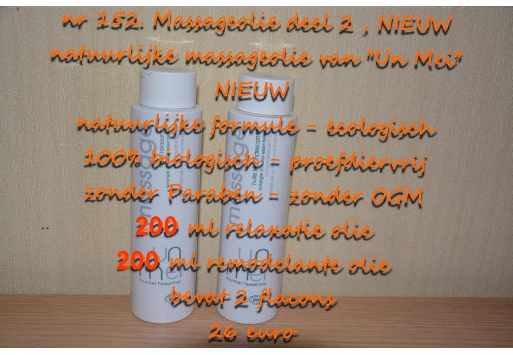 152. Massageolie deel 2 , NIEUW , verzending inbegrepen, Sport en Fitness, Massageproducten, Verzenden, Nieuw, Olie of Lotion
