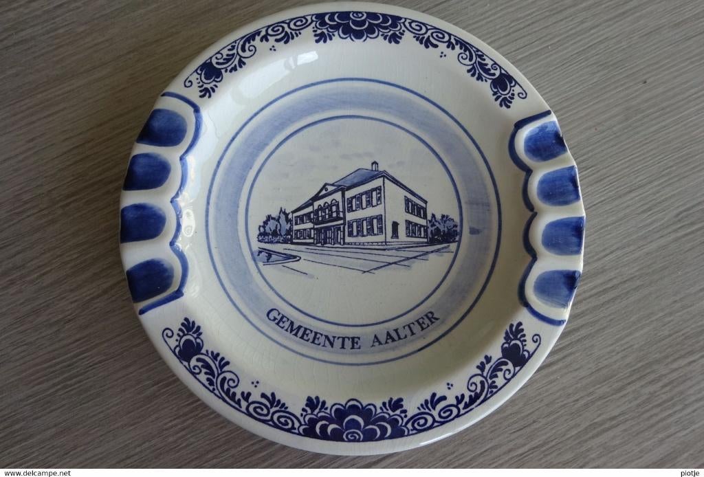 Aalter Delfts Blauw (asbak - cendrier) gemeente Aalter, Antiquités & Art, Enlèvement ou Envoi