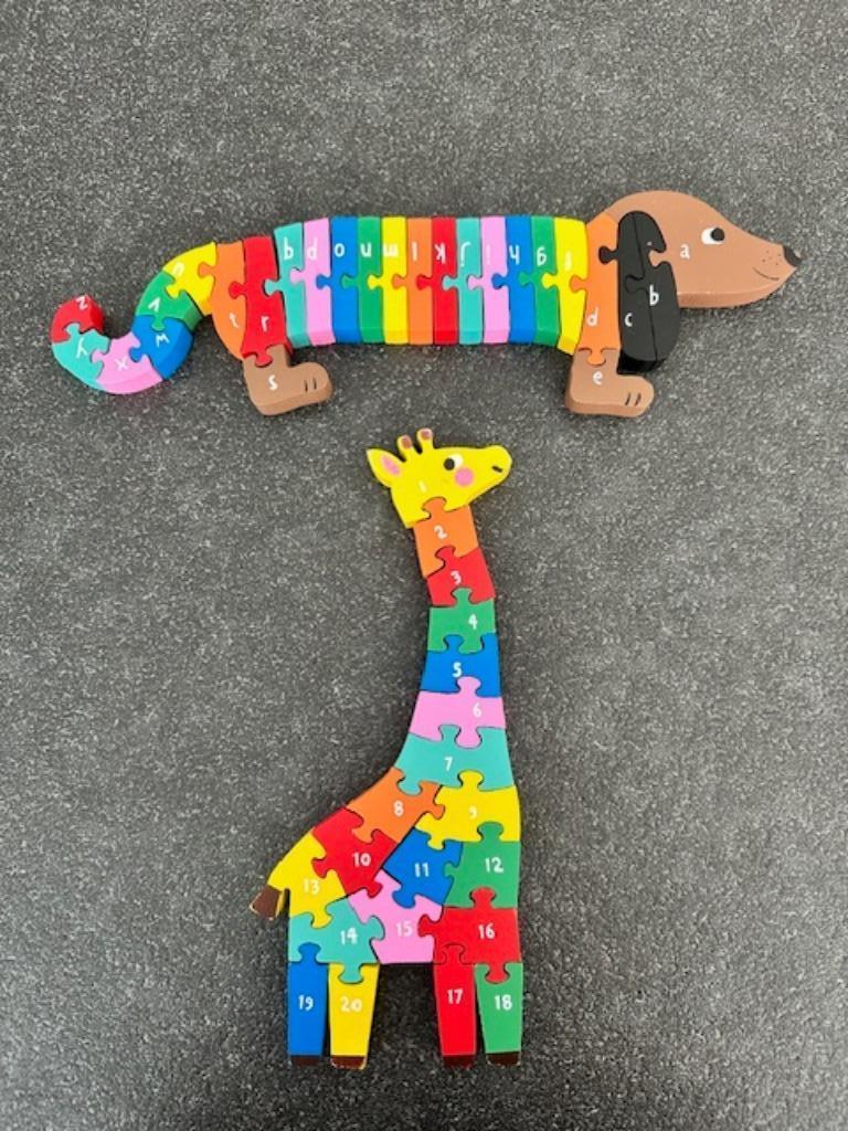 Puzzle - Puzzle de l'alphabet du chien et puzzle des chiffre, Enlèvement, Comme neuf, Puzzles