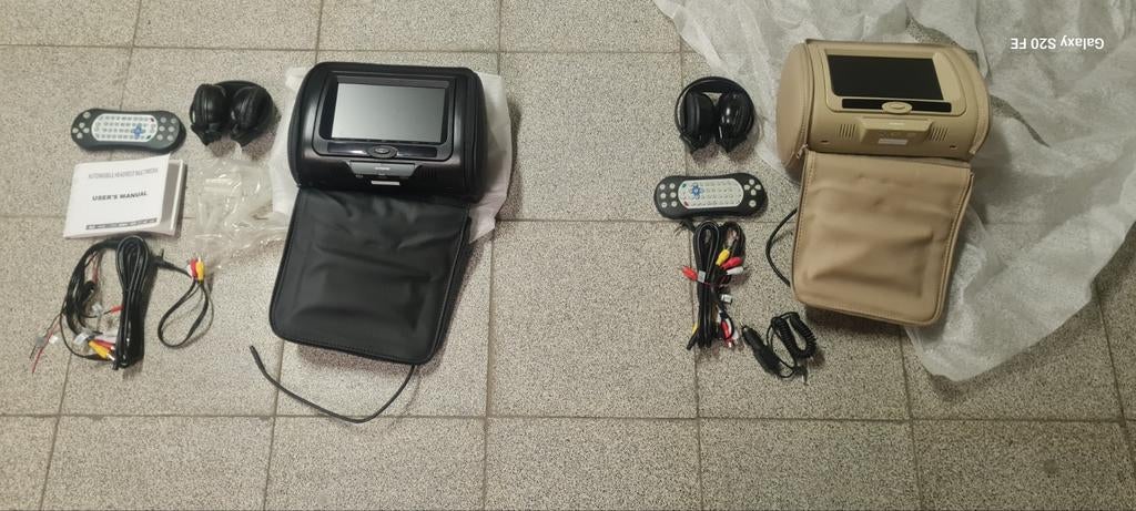 Lecteur DVD avec appui-tête en cuir., Enlèvement ou Envoi