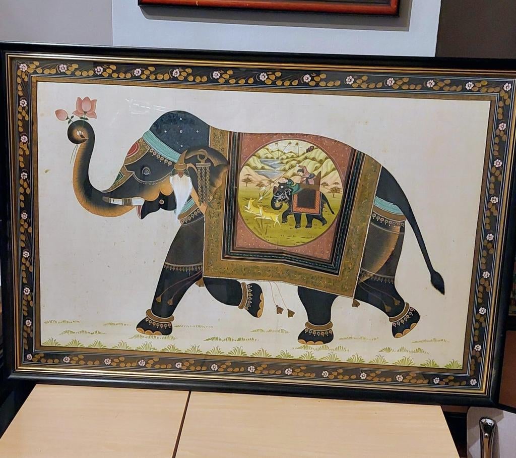 Prachtige kader met olifant uit India, Ophalen