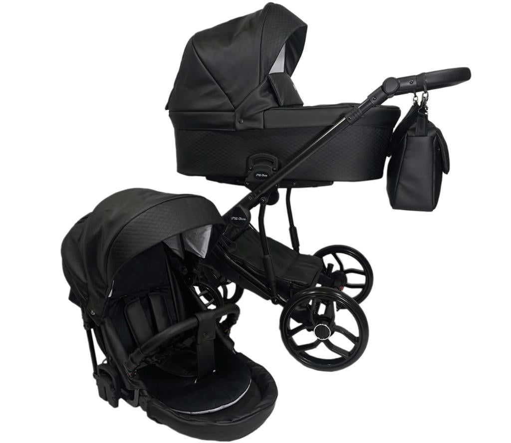 Kinderwagen NIEUW eco leder zwart, Enfants & Bébés, Neuf, Autres marques, Tige de poussée réglable, Poussette