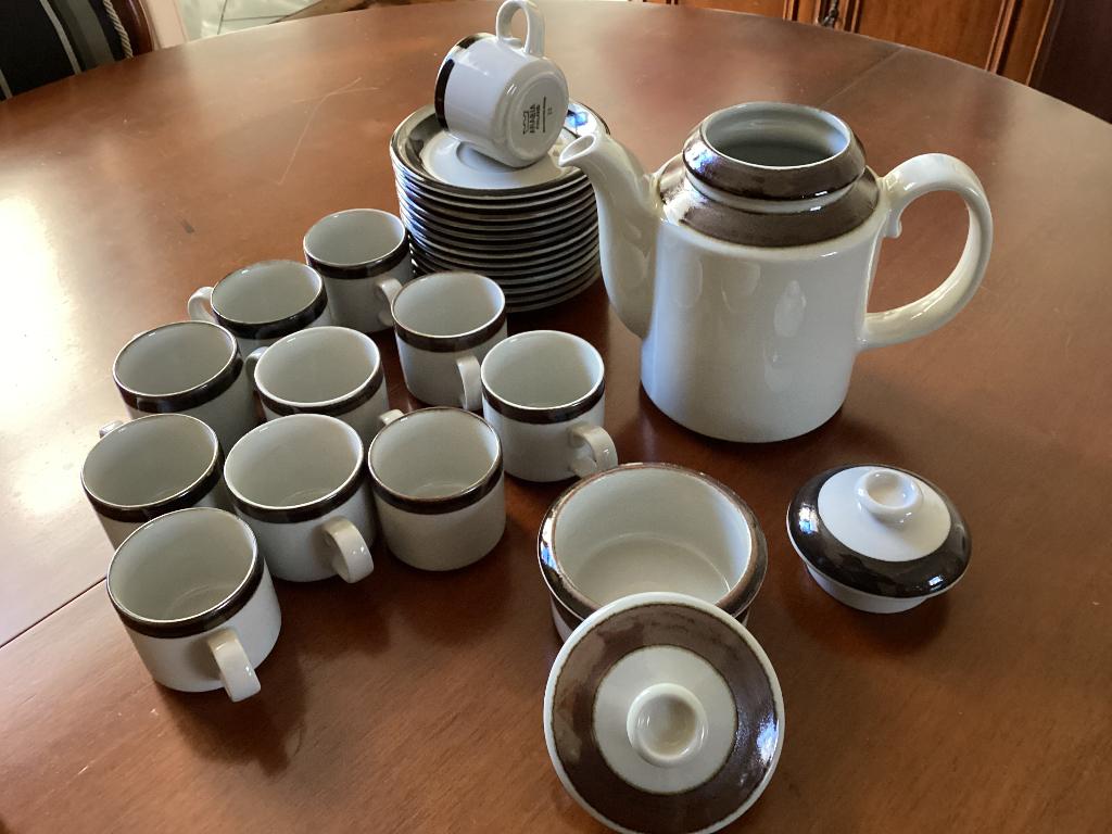 Service à café vintage 1970 Arabia karelia, Collections, Enlèvement, Comme neuf, Autres matériaux, Tasse et/ou soucoupe