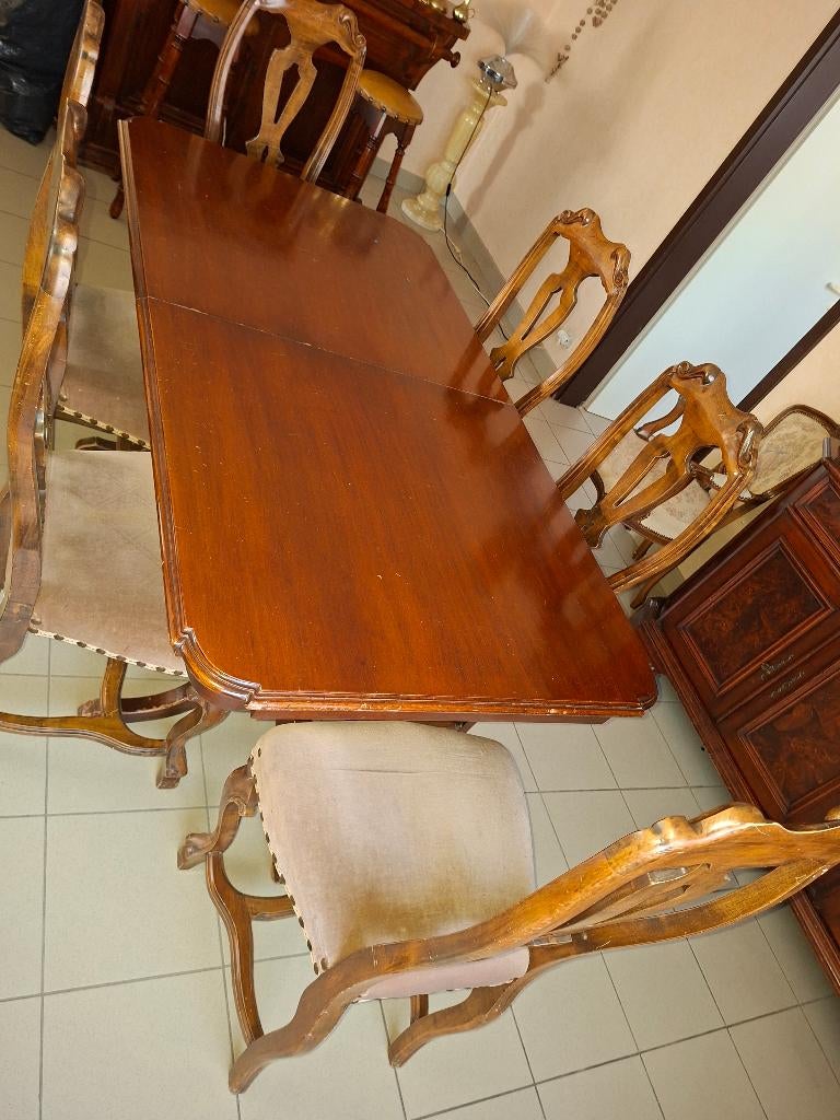 Table à manger, 6 chaises, buffet, Maison & Meubles, Salles à manger complètes, Utilisé, 6 à 8 chaises, Enlèvement