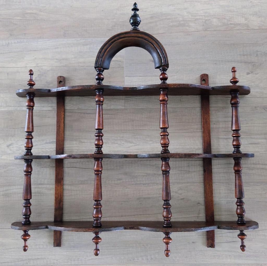 Vintage Houten Bobbin Wandrek / Klosjesrek, Antiek en Kunst, Ophalen