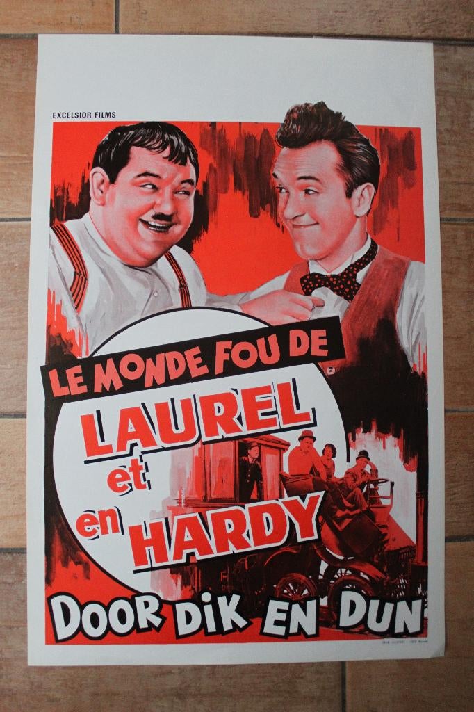 filmaffiche Laurel And Hardy door dik en dun filmposter, Verzamelen, Posters, Rechthoekig Staand, Ophalen of Verzenden, Zo goed als nieuw