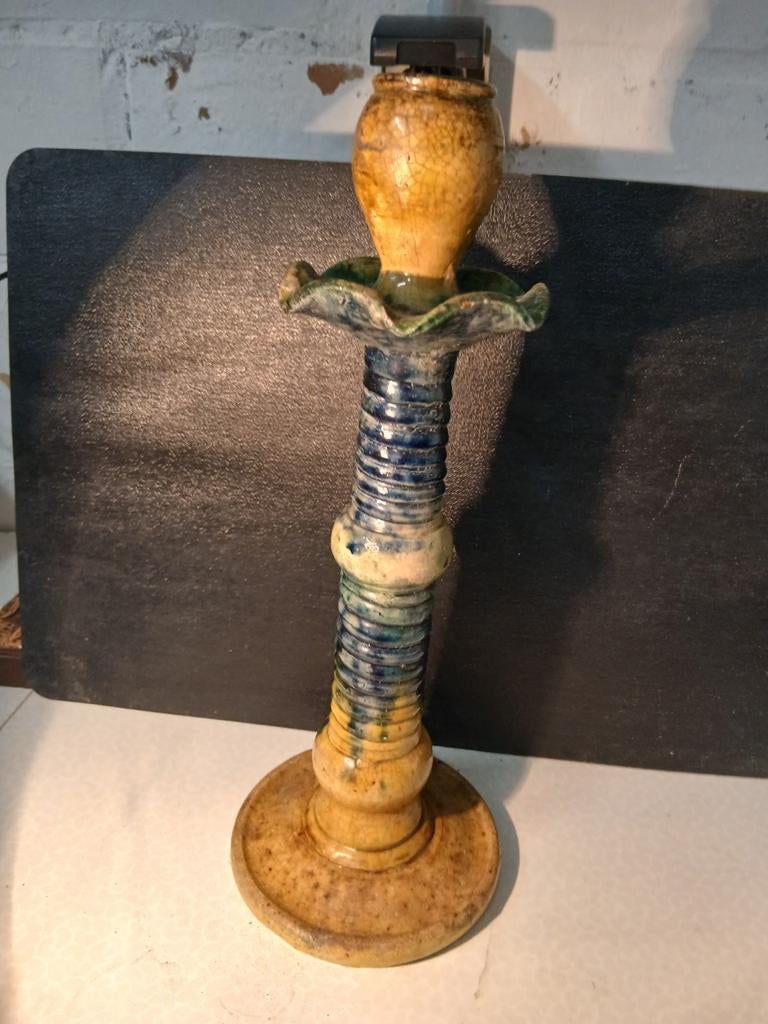 Vlaams aardewerk kandelaar groot, Antiek en Kunst, Ophalen