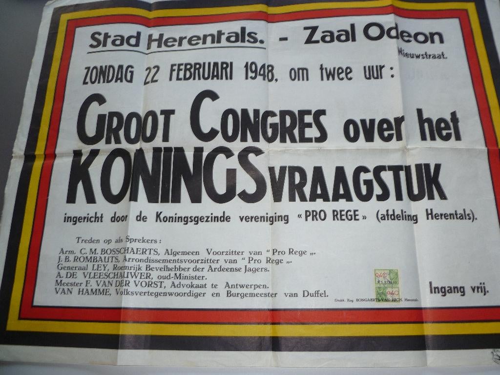 koningskwestie, Ophalen of Verzenden, 20e eeuw of later, Gelezen