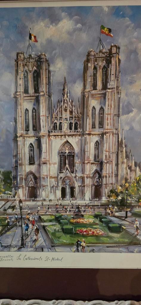 Tres beau cadre cathédrale Saint-Michel bruxelles, Antiquités & Art, Art | Peinture | Classique, Enlèvement