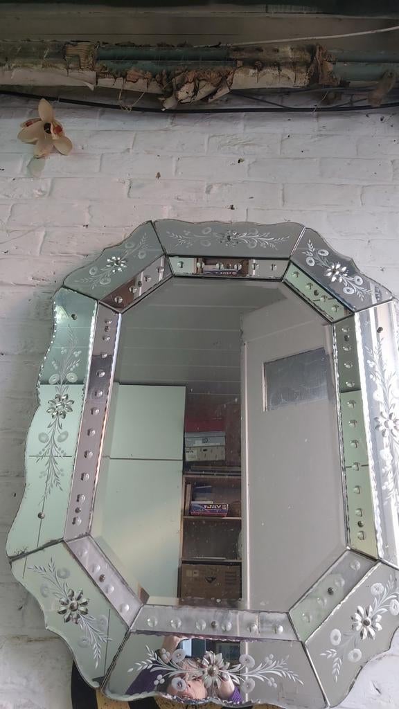 Miroir de style vénitien vintage (années 50–70), Maison & Meubles, Accessoires pour la Maison | Miroirs