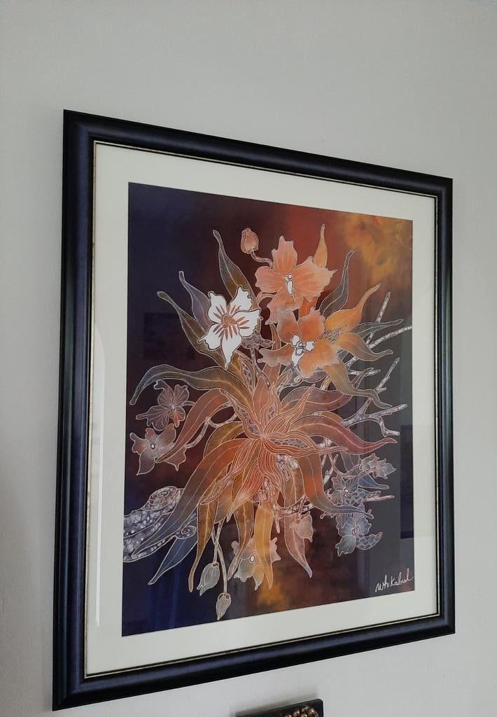 Schilderij op zijde WH Kabul., Antiquités & Art, Enlèvement