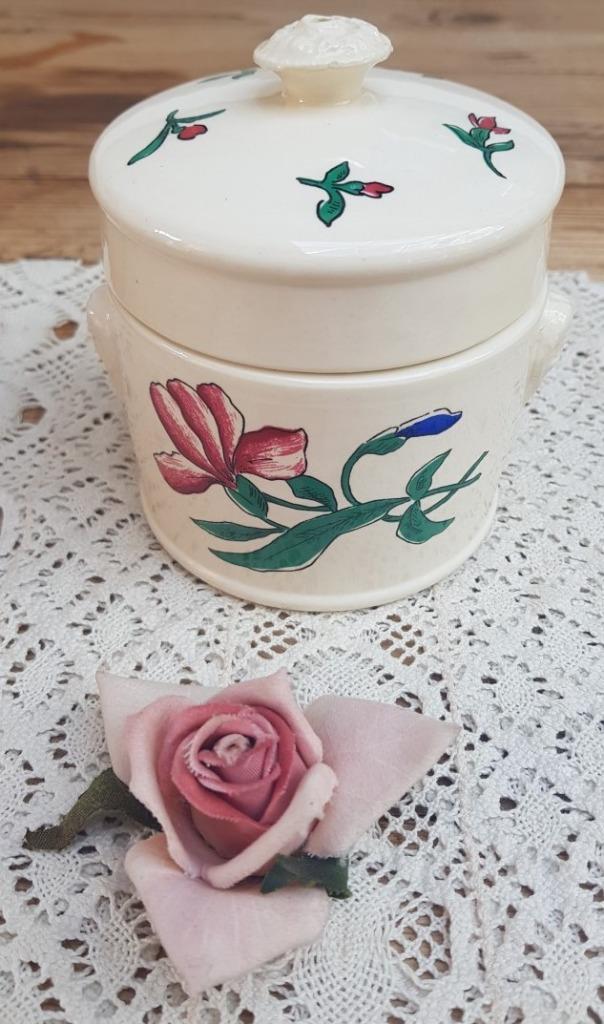 Franse Foie Gras pot, mannenhoofdjes,  Sarreguemines, Antiek en Kunst, Ophalen of Verzenden