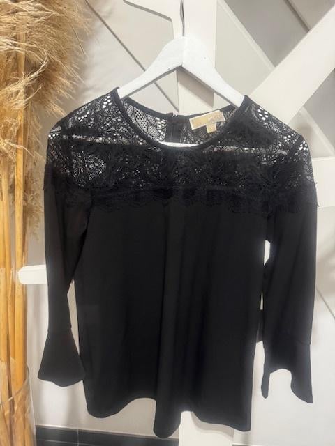 magnifique chemisier noir Michael Kors à lacets taille S, Michael Kors, Enlèvement ou Envoi, Comme neuf, Taille 36 (S)