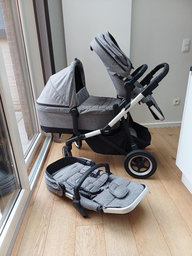 Kinderwagen Thule Sleek tweeling / eenling, Kinderen en Baby's, Kinderwagens en Combinaties, Gebruikt, Verstelbare duwstang, Ophalen
