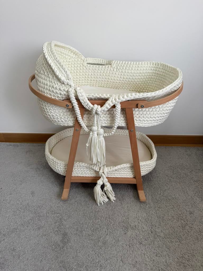 Couffin en Macramé avec Support Bois, Enfants & Bébés, Enlèvement, Comme neuf