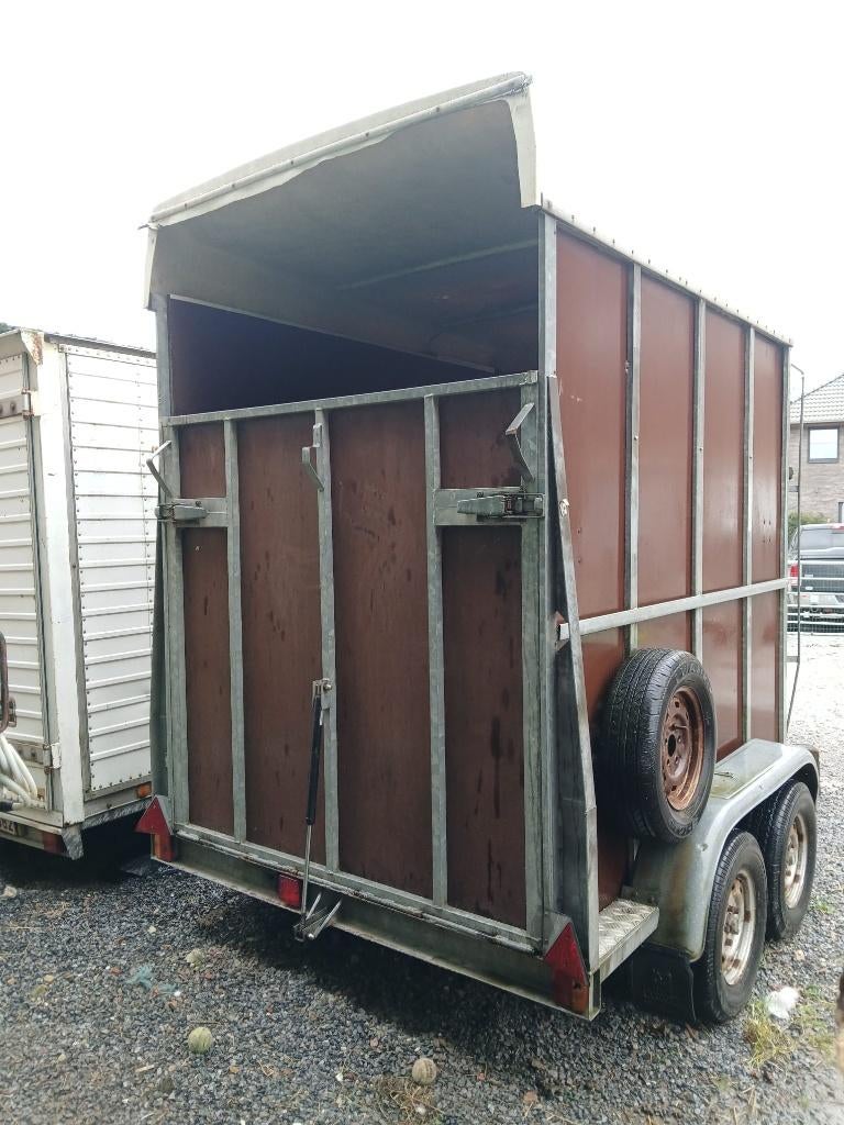 Paarden remorque, Animaux & Accessoires, Enlèvement, Utilisé, Bois, Remorque 2 chevaux