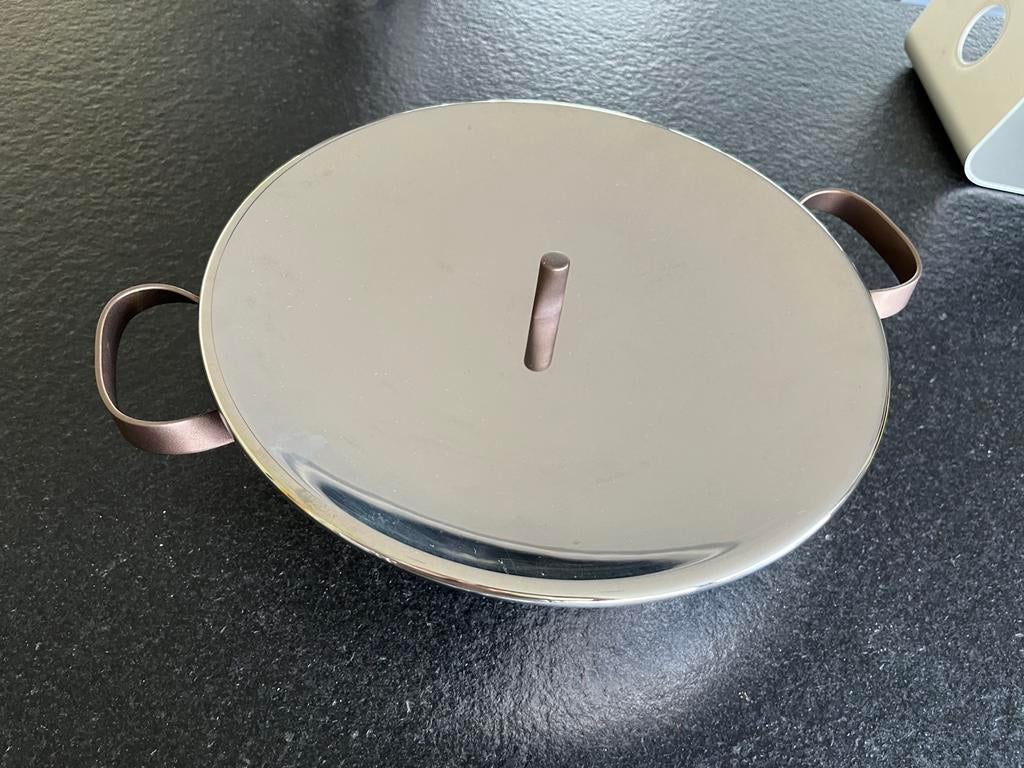 Alessi Edo wokpan met deksel – RVS, Huis en Inrichting, Keuken | Potten en Pannen, Ophalen, Zo goed als nieuw