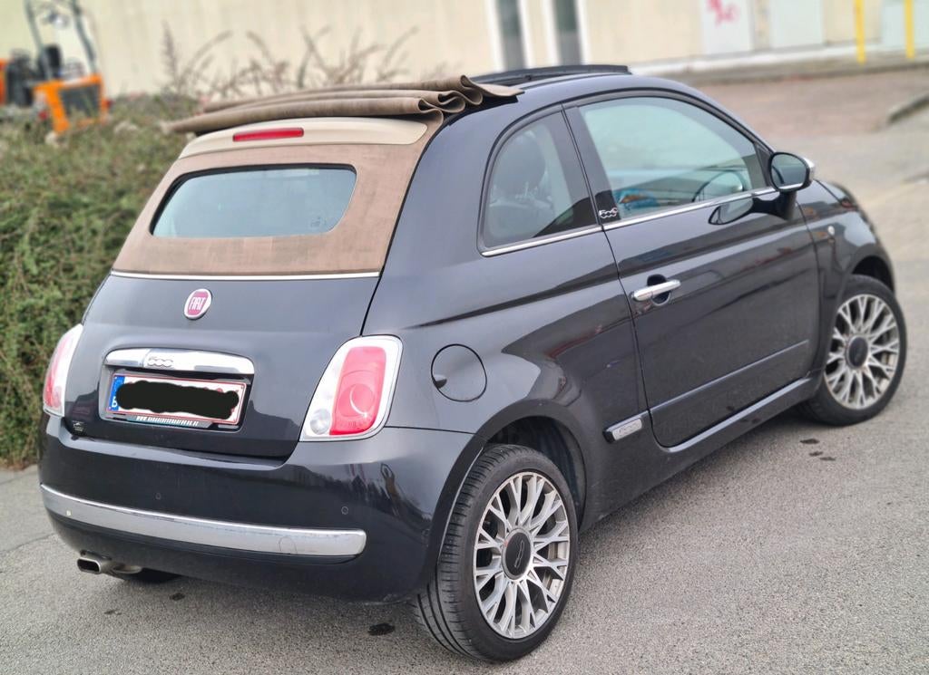 Fiat 500 cabrio 12ess an2014 cuir rouge 170mkm 4700€, Autos, Cuir, Euro 5, Achat, Cabriolet