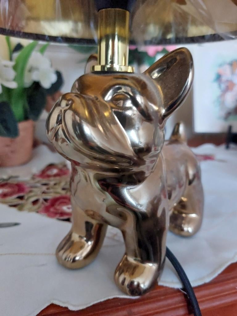 Lampe bouledogue français doré, Maison & Meubles, Enlèvement