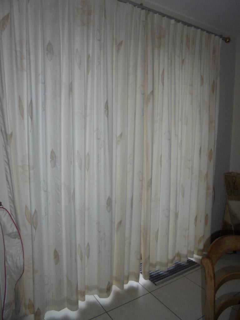 Lot de tentures coton motif beige, Maison & Meubles, Ameublement | Rideaux & Stores à lamelles, Beige, 150 à 200 cm, Enlèvement