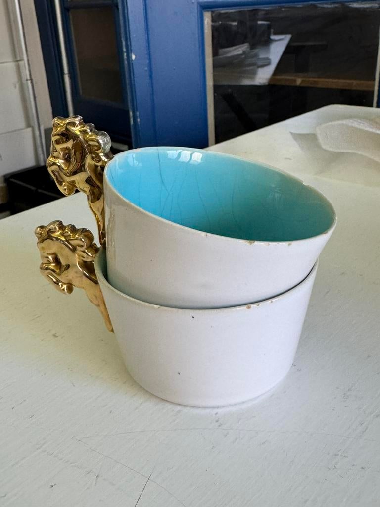 2 tasses en porcelaine, Enlèvement, Utilisé, Porcelaine