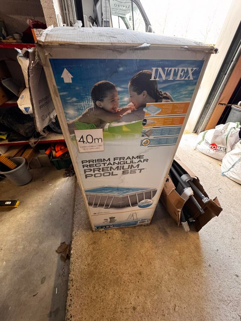 Intex opbouw zwembad 400x200x100 met zandfilter en ladder, Tuin en Terras, Ophalen, Gebruikt, 200 tot 300 cm, 80 tot 120 cm