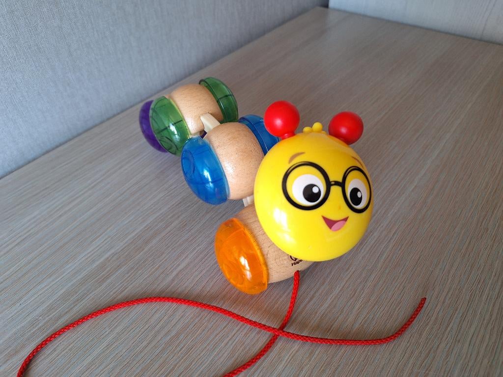 Houten trekdier rups Hape, Kinderen en Baby's, Speelgoed | Houten speelgoed, Ophalen of Verzenden, Zo goed als nieuw, Duw- of Trekspeelgoed