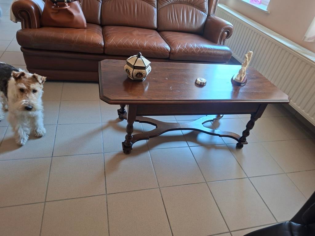 Mobilier de salon, table, chaises en cuir, vitrine, buffet, Maison & Meubles, Enlèvement