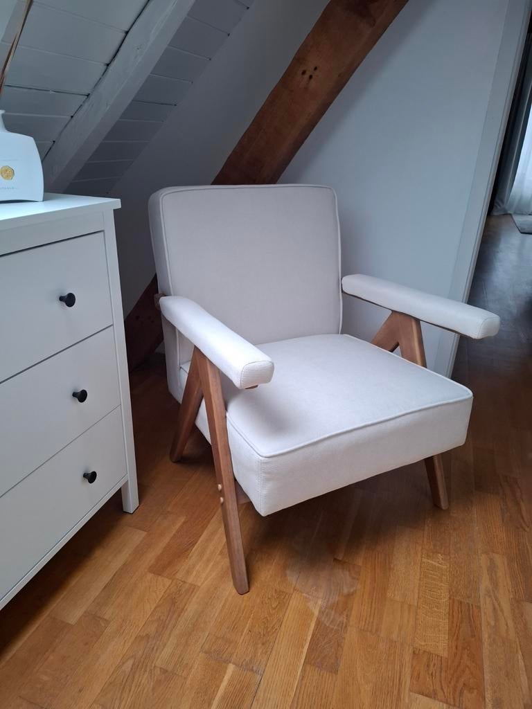 Fauteuil (beige kleur) / bijzetzetel / zetel NIEUW, Ophalen, Nieuw, Stof