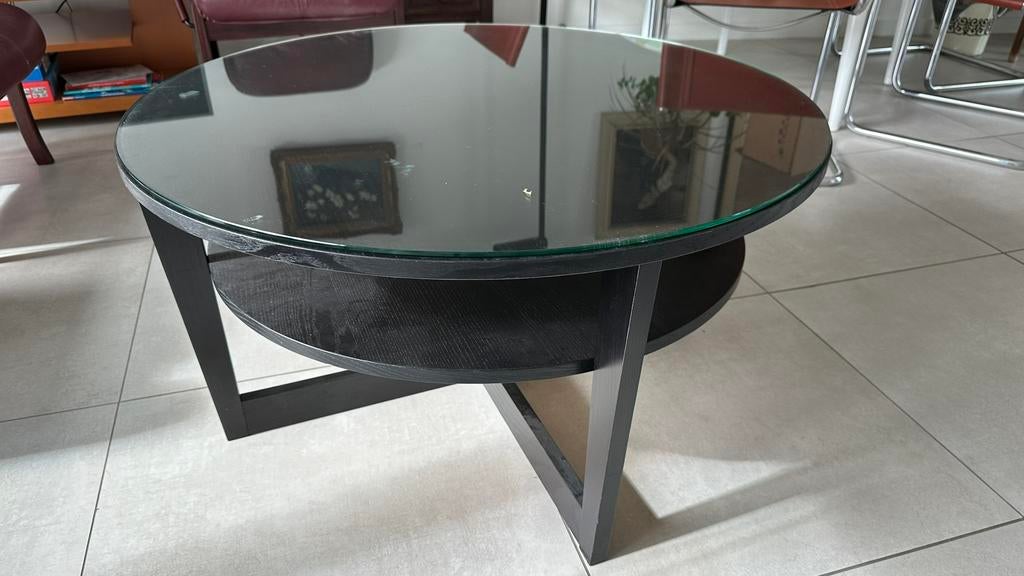 Table basse ronde avec verre de protection, Enlèvement
