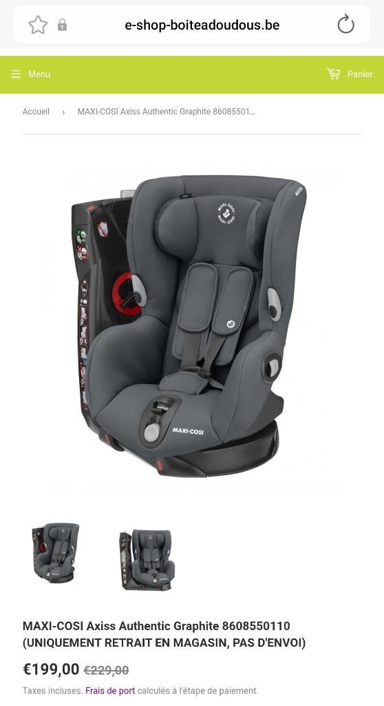 Siege auto MAXI COSI AXISS PIVOTABLE 9-18 KG, Enfants & Bébés, Enlèvement