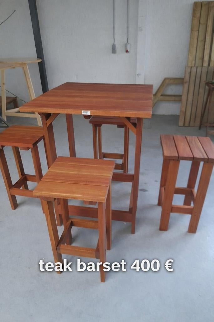 Nieuw hardhouten teak barset, Ophalen