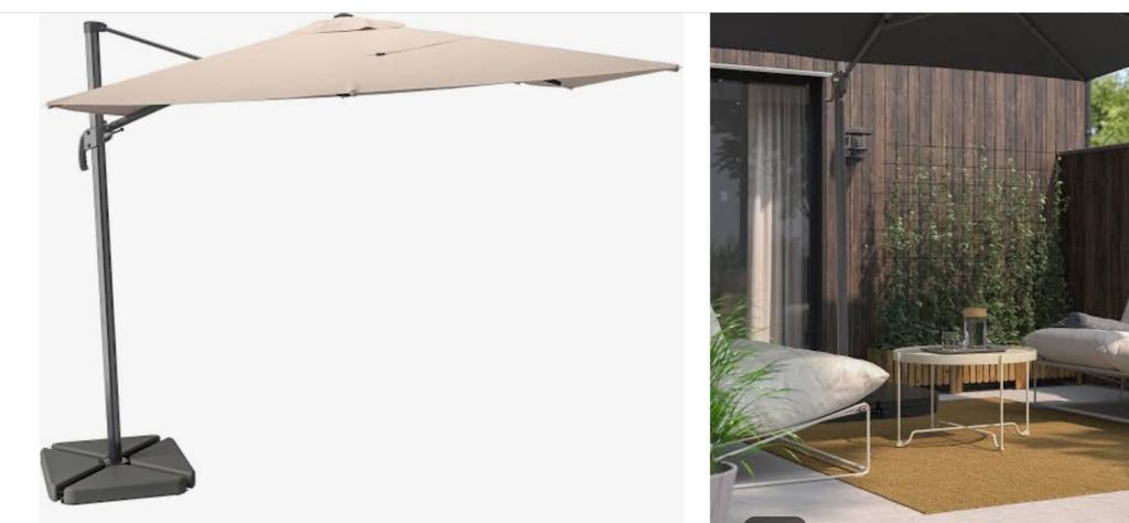 Parasol deporté avec son pied, Jardin & Terrasse, Parasols, Enlèvement, Comme neuf, Inclinable