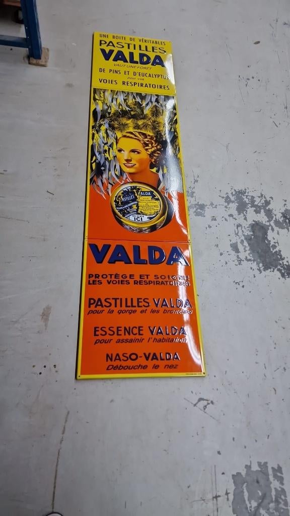PLAQUE EMAILLEE VALDA 210 cm x 50 cm 3 pièces exceptionnelle, Collections, Enlèvement ou Envoi, Neuf