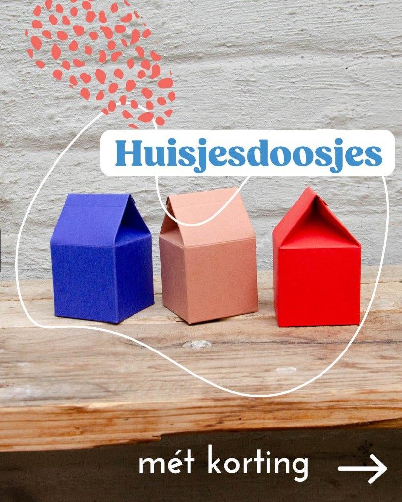 Doopsuikerdoosjes: huisjesdoosje in verschillende kleuren, Ophalen of Verzenden, Nieuw, Geboortebord