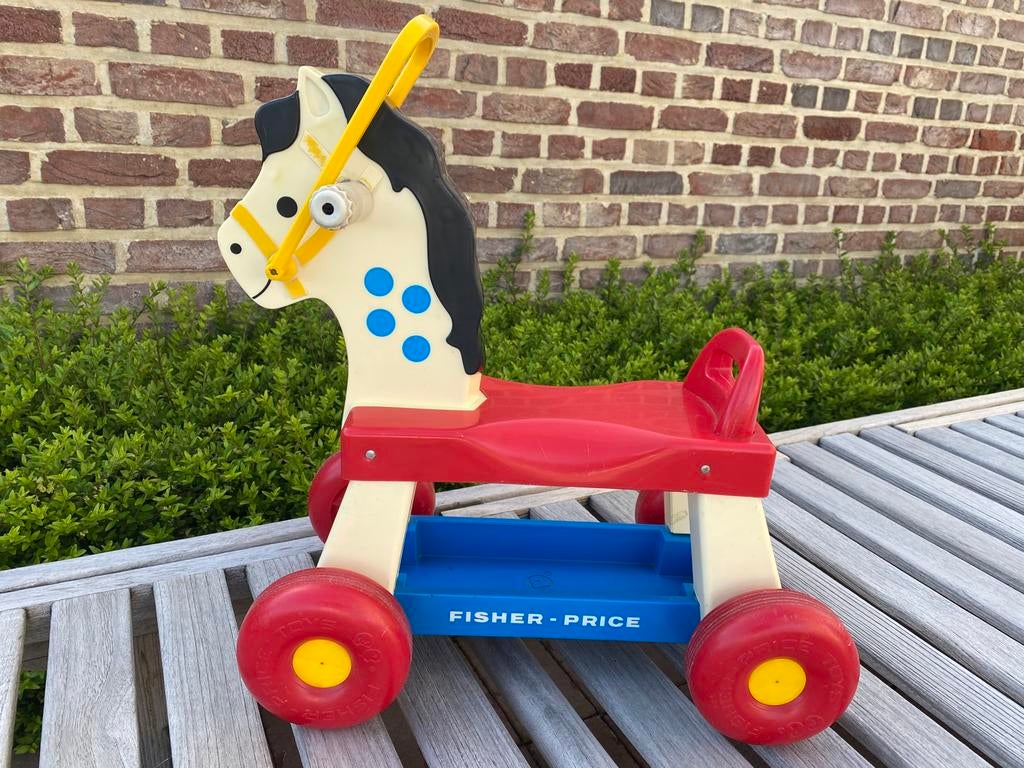 Fisher Price Vintage Paard op wieltjes, Kinderen en Baby's, Ophalen of Verzenden, Gebruikt, Duw- of Trekspeelgoed