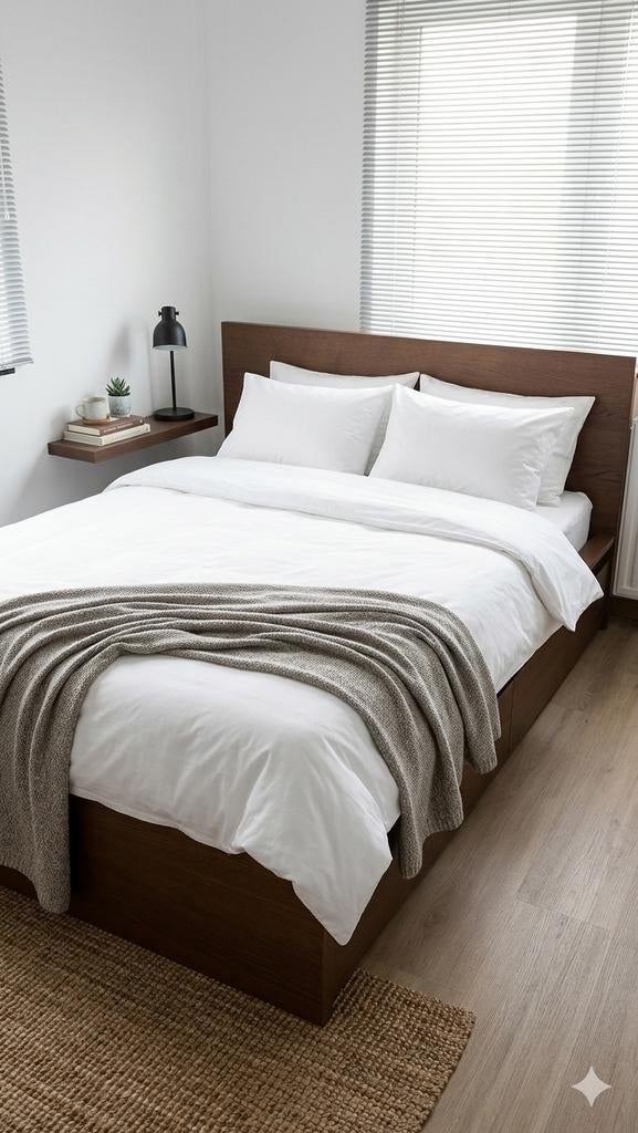 LIT IKEA MALM (160x200): Cadre +

Sommiers LEIRSUND caissons, Zo goed als nieuw, Tweepersoons, Ikea