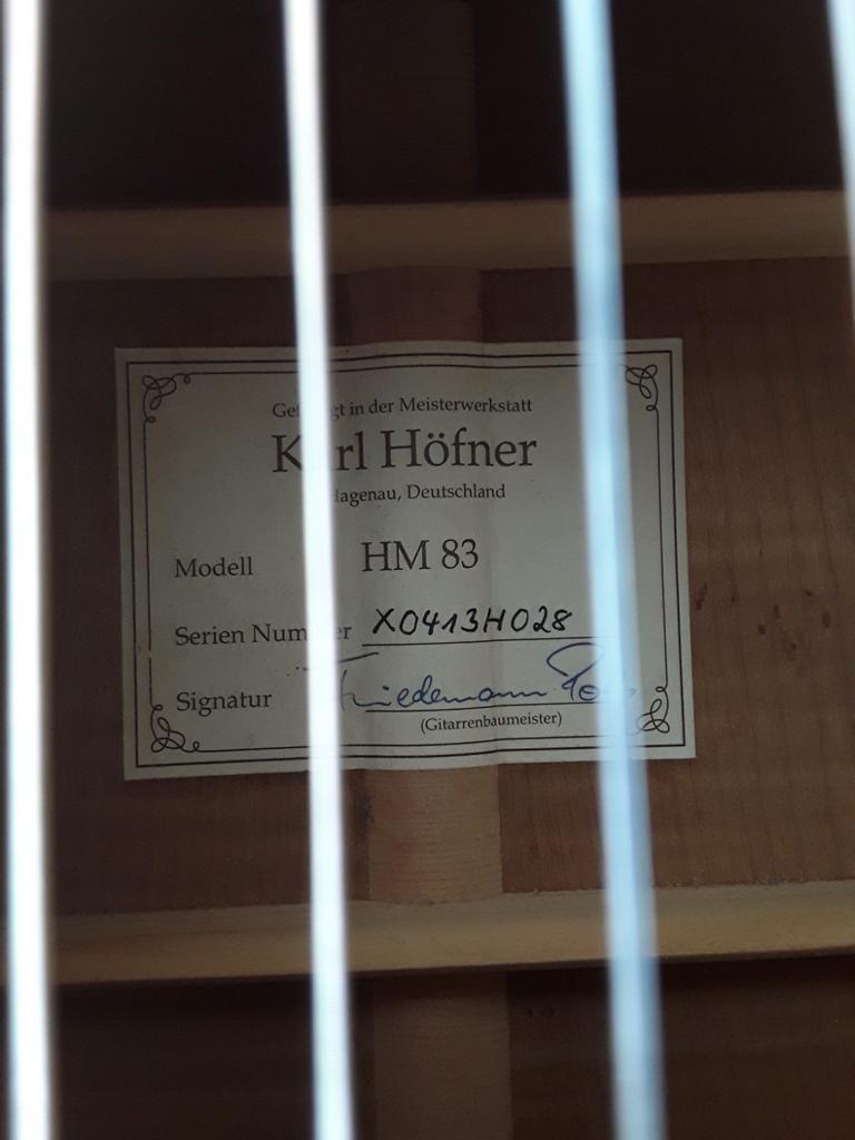 Gitaar  HOFNER HM83, Enlèvement