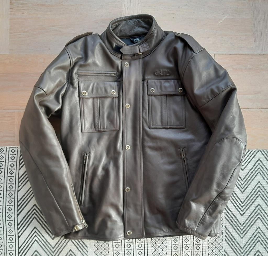 Veste moto cuir haut gamme GUNS style vintage - 54 (XL), Motos, Seconde main, Enlèvement ou Envoi, Manteau | cuir, Guns