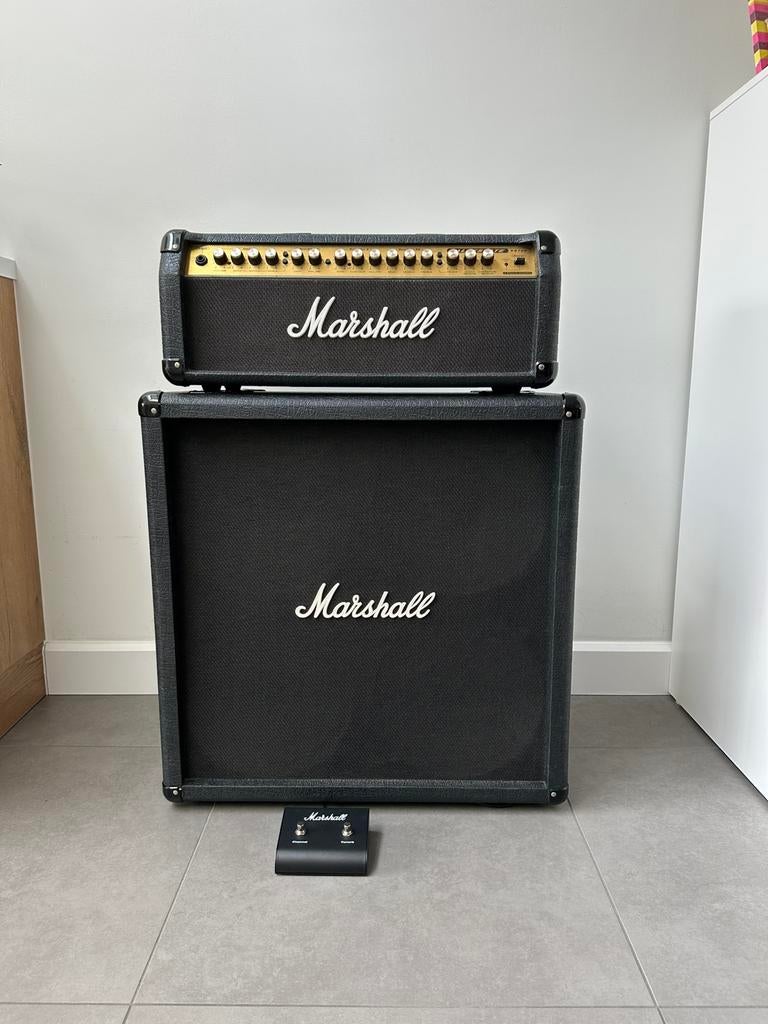 Marshall Valvestate VS100  head + 4x12 Cabinet + Footswitch, Muziek en Instrumenten, Versterkers | Bas en Gitaar, Ophalen, Zo goed als nieuw