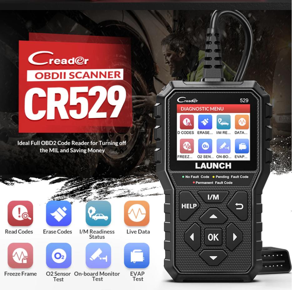 Start het diagnosetool voor de Creader CR529 OBD2-scanner